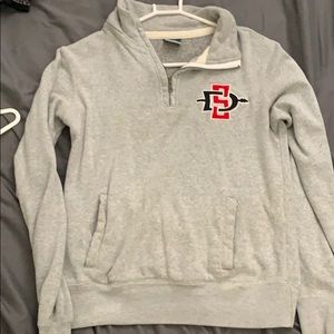 Gray San Diego State (SDSU) 1/4 zip sweater